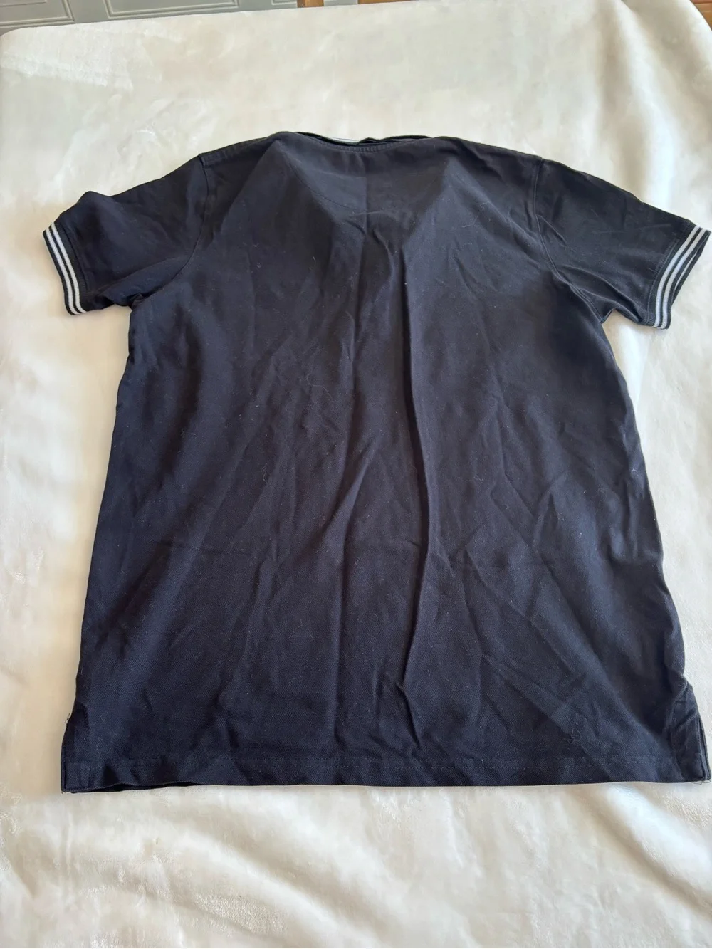 Polo by Ralph Lauren Black Short-Sleeve Polo with White Trim and Red Logo - Picture 9 of 9